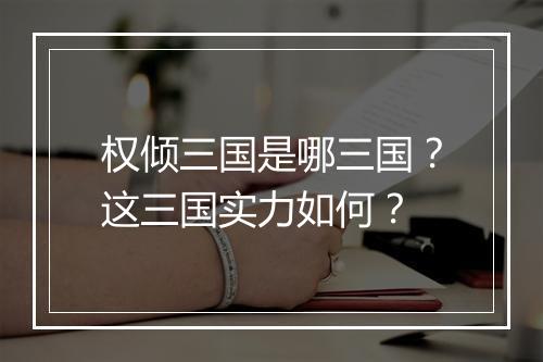 权倾三国是哪三国？这三国实力如何？