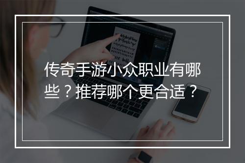 传奇手游小众职业有哪些？推荐哪个更合适？