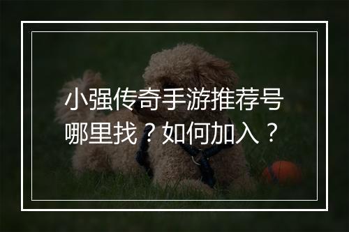 小强传奇手游推荐号哪里找？如何加入？