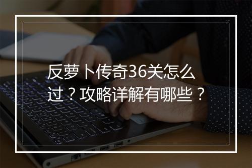 反萝卜传奇36关怎么过？攻略详解有哪些？
