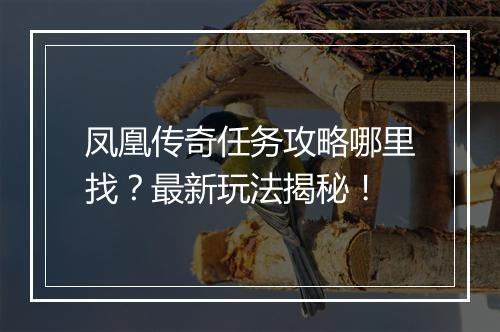 凤凰传奇任务攻略哪里找？最新玩法揭秘！