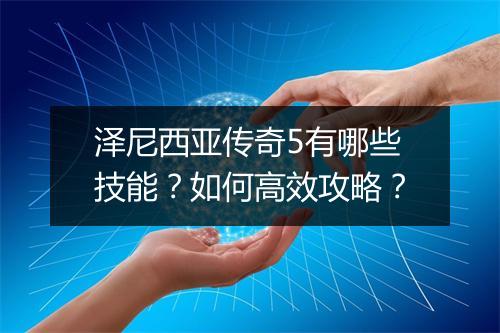 泽尼西亚传奇5有哪些技能？如何高效攻略？