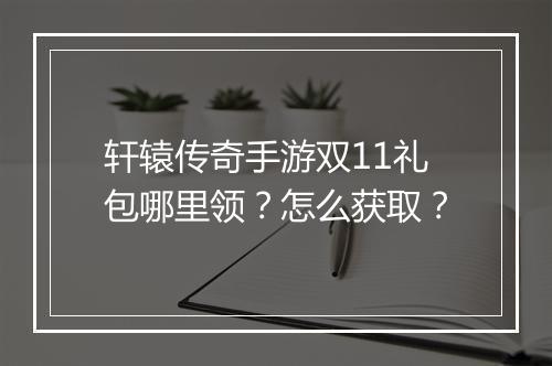 轩辕传奇手游双11礼包哪里领？怎么获取？