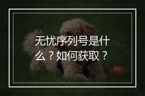 无忧序列号是什么？如何获取？