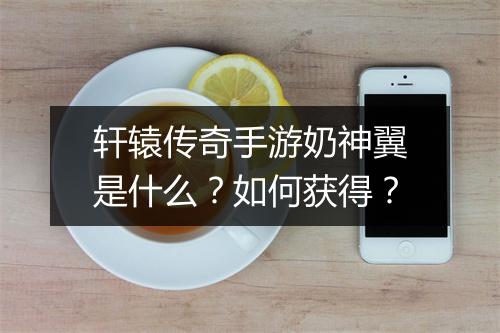 轩辕传奇手游奶神翼是什么？如何获得？