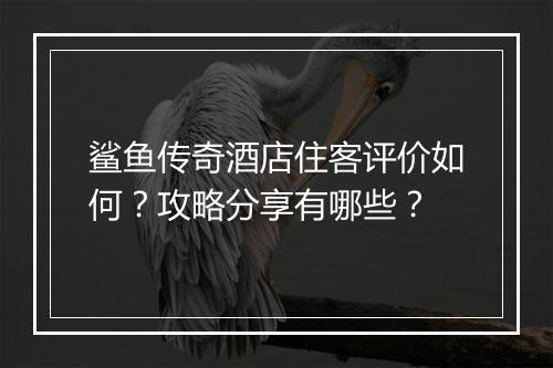 鲨鱼传奇酒店住客评价如何？攻略分享有哪些？