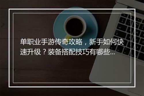 单职业手游传奇攻略，新手如何快速升级？装备搭配技巧有哪些？