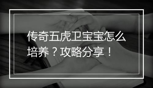 传奇五虎卫宝宝怎么培养？攻略分享！