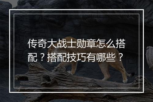 传奇大战士勋章怎么搭配？搭配技巧有哪些？