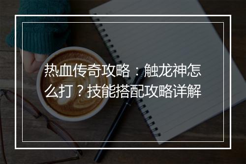 热血传奇攻略：触龙神怎么打？技能搭配攻略详解
