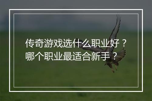 传奇游戏选什么职业好？哪个职业最适合新手？