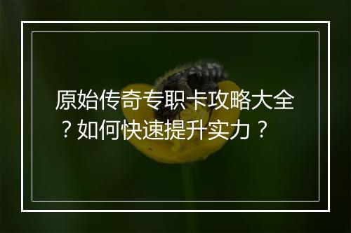 原始传奇专职卡攻略大全？如何快速提升实力？