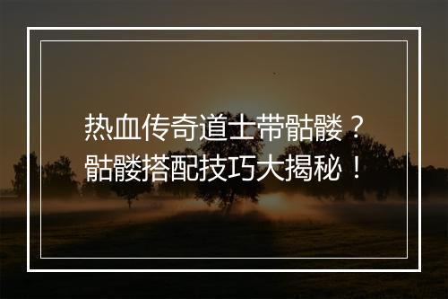 热血传奇道士带骷髅？骷髅搭配技巧大揭秘！