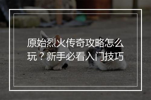 原始烈火传奇攻略怎么玩？新手必看入门技巧