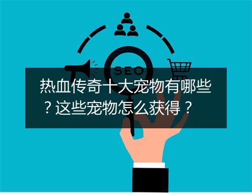 热血传奇十大宠物有哪些？这些宠物怎么获得？