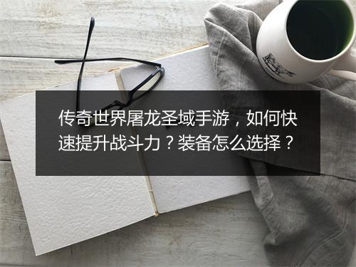 传奇世界屠龙圣域手游，如何快速提升战斗力？装备怎么选择？
