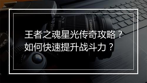 王者之魂星光传奇攻略？如何快速提升战斗力？