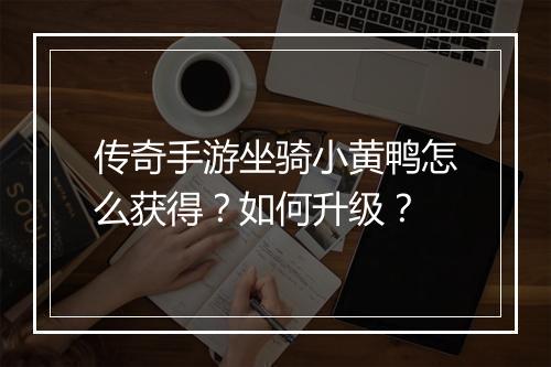 传奇手游坐骑小黄鸭怎么获得？如何升级？