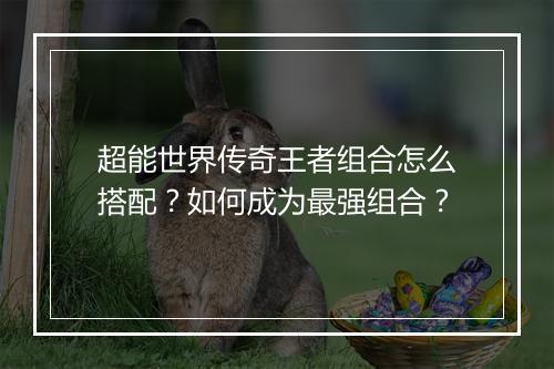 超能世界传奇王者组合怎么搭配？如何成为最强组合？