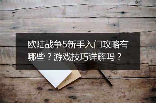 欧陆战争5新手入门攻略有哪些？游戏技巧详解吗？