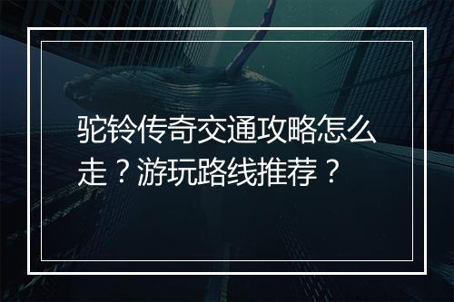 驼铃传奇交通攻略怎么走？游玩路线推荐？