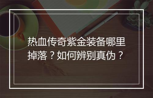 热血传奇紫金装备哪里掉落？如何辨别真伪？