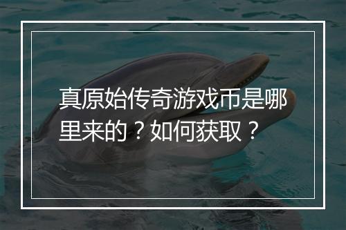 真原始传奇游戏币是哪里来的？如何获取？