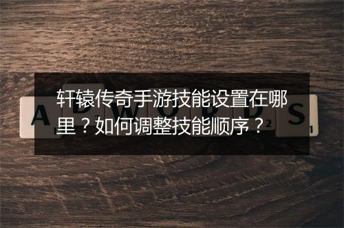 轩辕传奇手游技能设置在哪里？如何调整技能顺序？