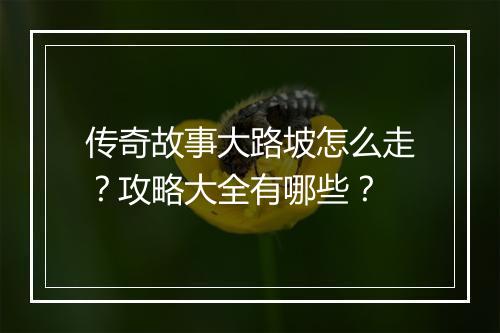 传奇故事大路坡怎么走？攻略大全有哪些？