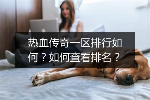 热血传奇一区排行如何？如何查看排名？
