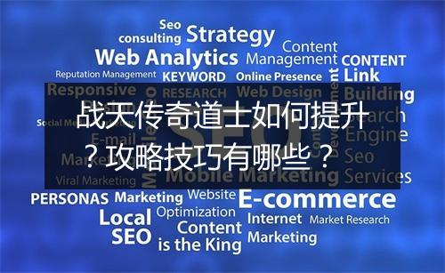 战天传奇道士如何提升？攻略技巧有哪些？