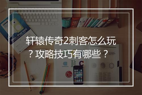 轩辕传奇2刺客怎么玩？攻略技巧有哪些？