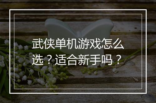 武侠单机游戏怎么选？适合新手吗？