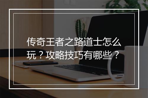 传奇王者之路道士怎么玩？攻略技巧有哪些？