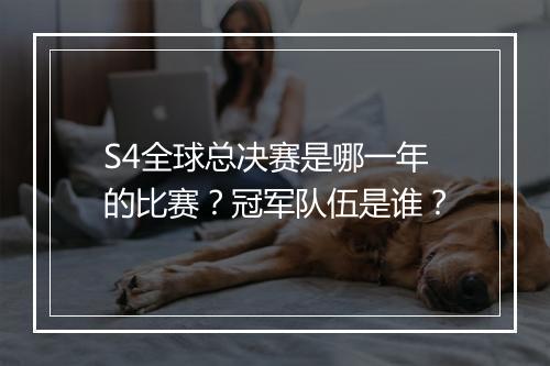 S4全球总决赛是哪一年的比赛？冠军队伍是谁？
