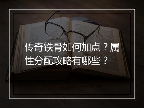 传奇铁骨如何加点？属性分配攻略有哪些？