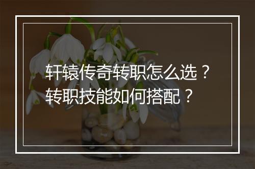 轩辕传奇转职怎么选？转职技能如何搭配？