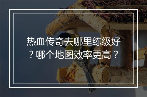 热血传奇去哪里练级好？哪个地图效率更高？