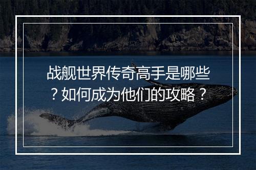 战舰世界传奇高手是哪些？如何成为他们的攻略？