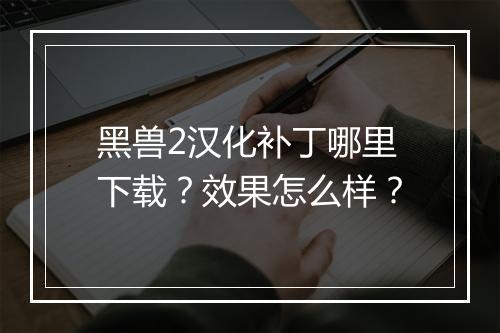 黑兽2汉化补丁哪里下载？效果怎么样？