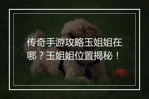 传奇手游攻略玉姐姐在哪？玉姐姐位置揭秘！