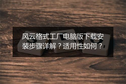 风云格式工厂电脑版下载安装步骤详解？适用性如何？