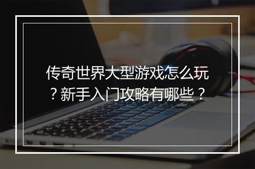 传奇世界大型游戏怎么玩？新手入门攻略有哪些？