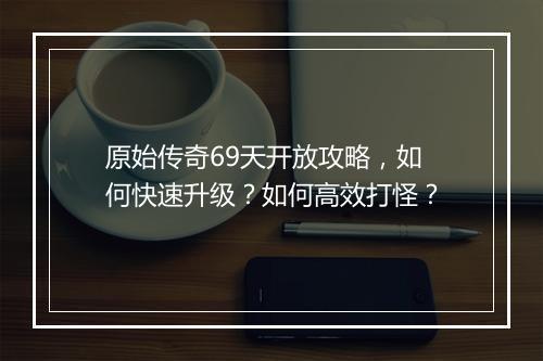 原始传奇69天开放攻略，如何快速升级？如何高效打怪？
