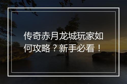 传奇赤月龙城玩家如何攻略？新手必看！