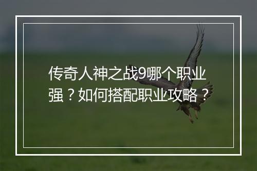 传奇人神之战9哪个职业强？如何搭配职业攻略？