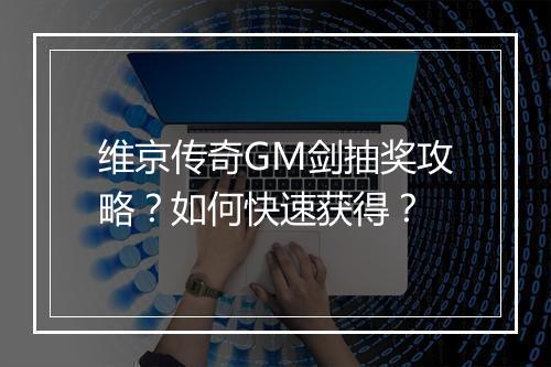 维京传奇GM剑抽奖攻略？如何快速获得？
