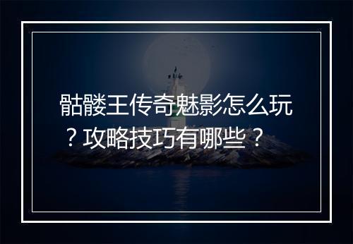 骷髅王传奇魅影怎么玩？攻略技巧有哪些？