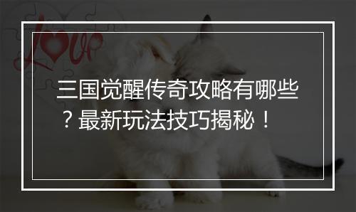 三国觉醒传奇攻略有哪些？最新玩法技巧揭秘！