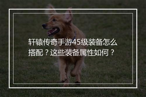 轩辕传奇手游45级装备怎么搭配？这些装备属性如何？